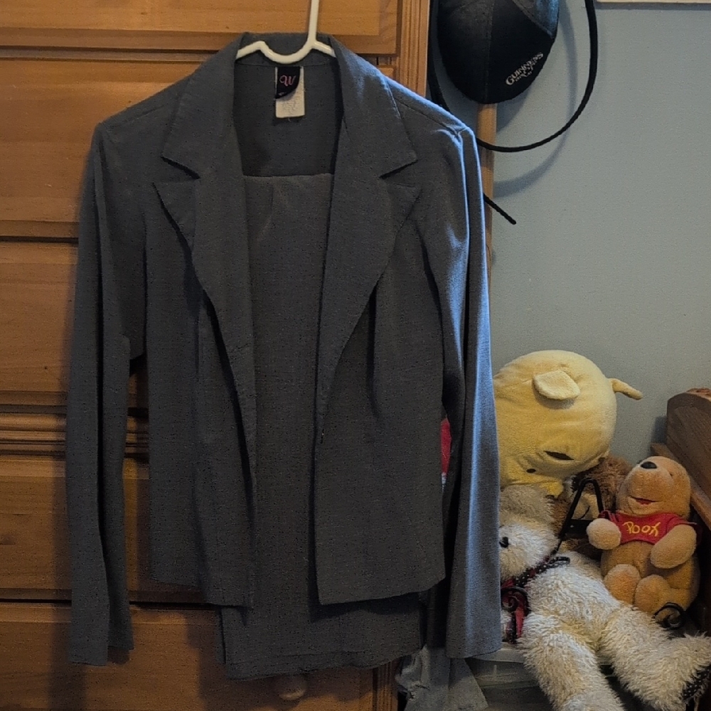 Wrapper Women's Gray Blazer and Pant Set